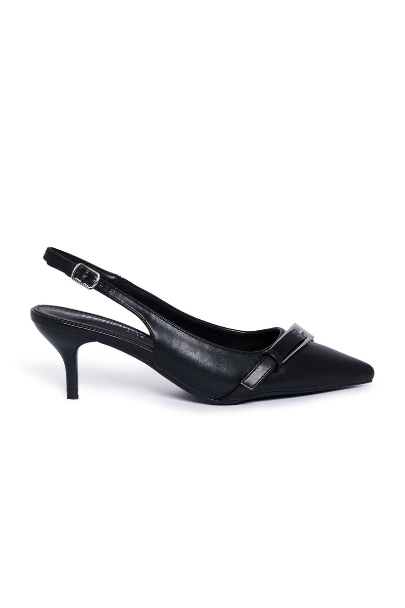 جيومني بغل الكعب المتوسط للنساء – كعب أنيق بدون ظهر للمكتب، للحفلات والملابس اليومية - Image 2